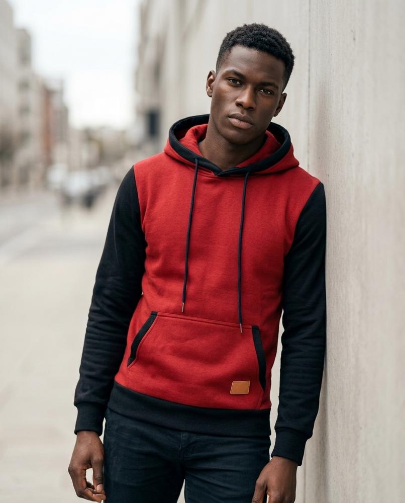 Statement Street - Rudes | Zweifarbiger Schmal Geschnittener Hoodie Herren