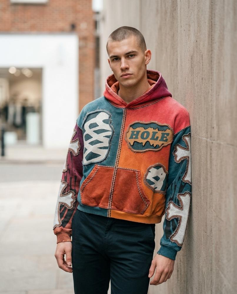 Statement Street - Rodom | Mehrfarbiger Applizierter Hoodie Unisex