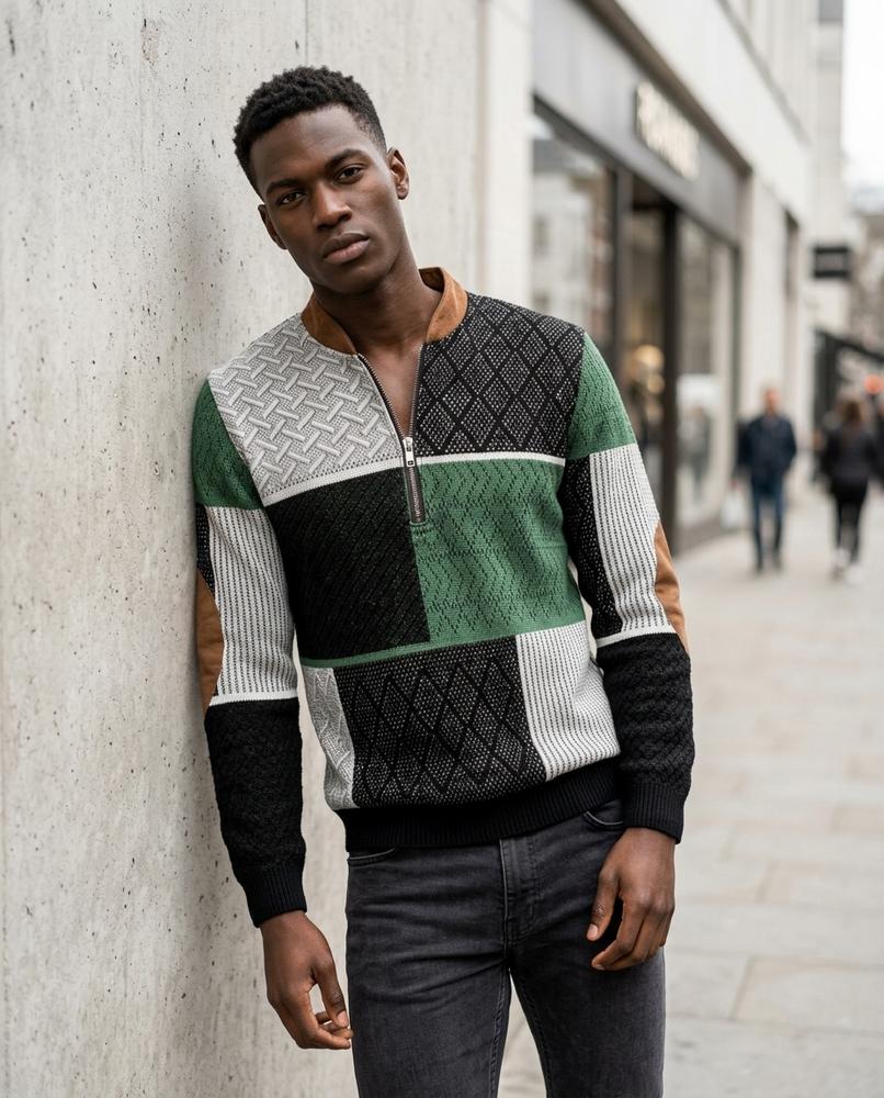 Statement Street - Tokid | Strukturiert Mehrfarbig Pullover Herren