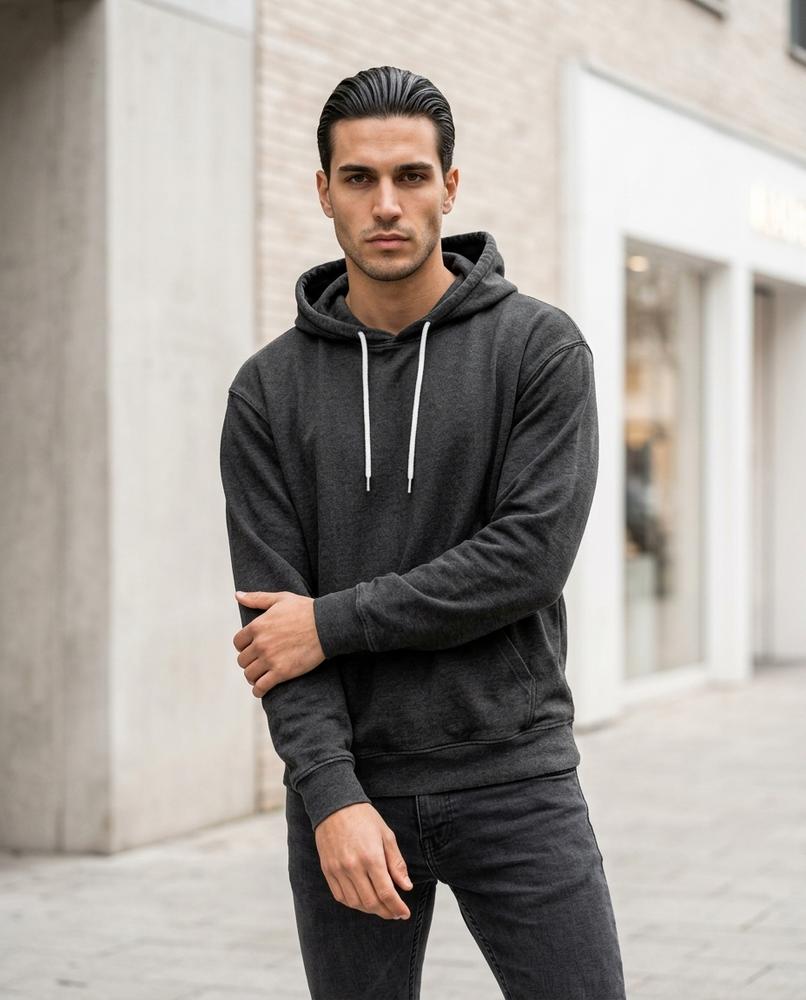 Statement Street - Eibov | Gewaschener Langärmliger Hoodie Unisex