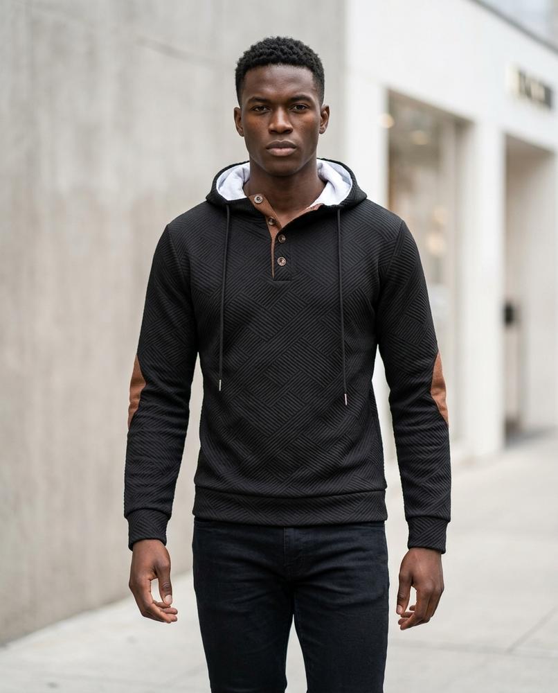 Statement Street - Camem | Strukturierter Geknöpfter Hoodie Herren