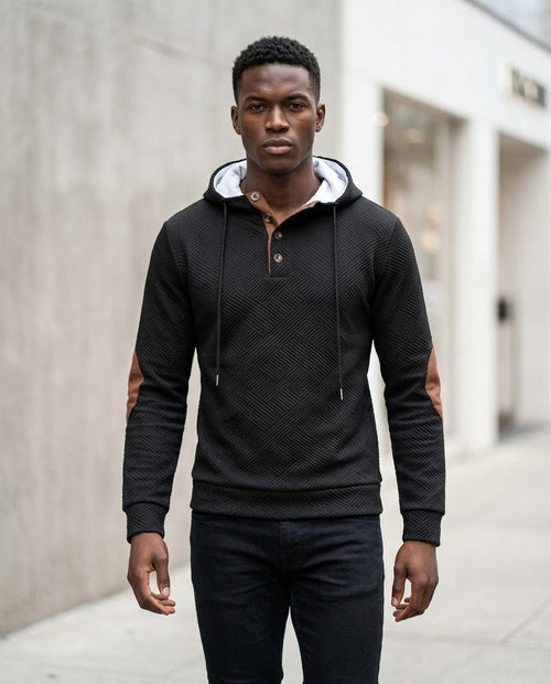 Statement Street - Camem | Strukturierter Geknöpfter Hoodie Herren