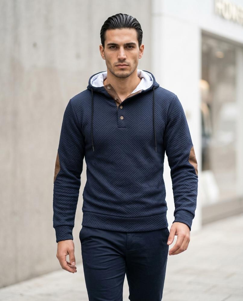 Statement Street - Camem | Strukturierter Geknöpfter Hoodie Herren