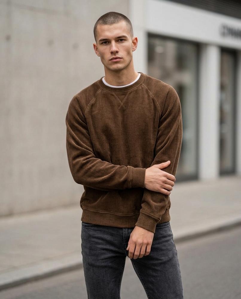 Statement Street - Vepol | Geripptes Raglanärmeliges Sweatshirt Herren