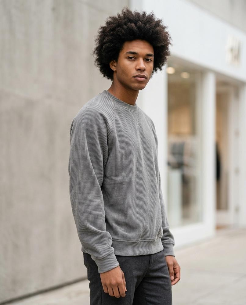 Statement Street - Vepol | Geripptes Raglanärmeliges Sweatshirt Herren