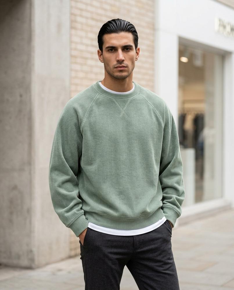 Statement Street - Vepol | Geripptes Raglanärmeliges Sweatshirt Herren