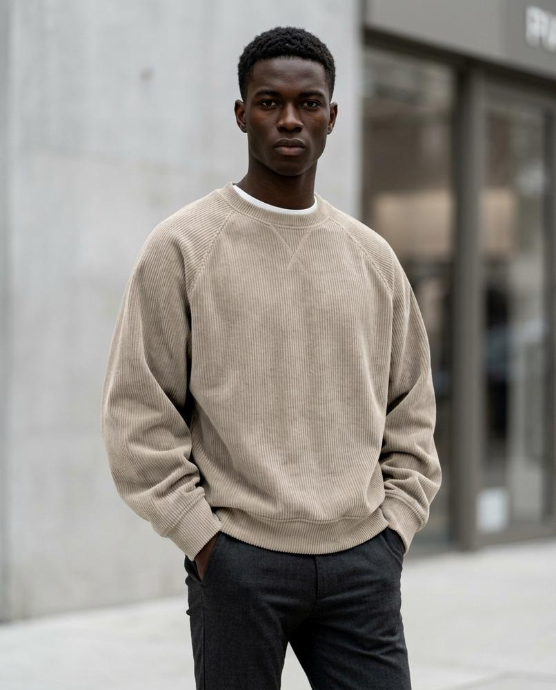 Statement Street - Vepol | Geripptes Raglanärmeliges Sweatshirt Herren