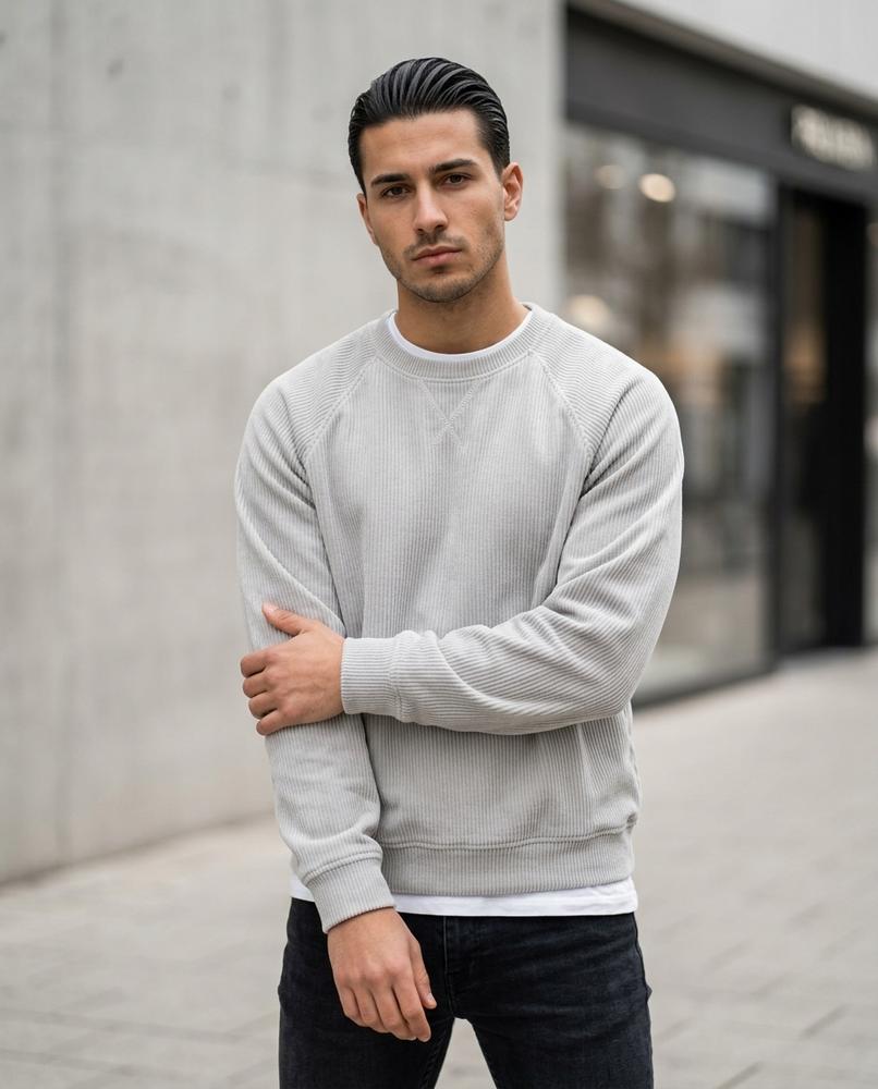 Statement Street - Vepol | Geripptes Raglanärmeliges Sweatshirt Herren