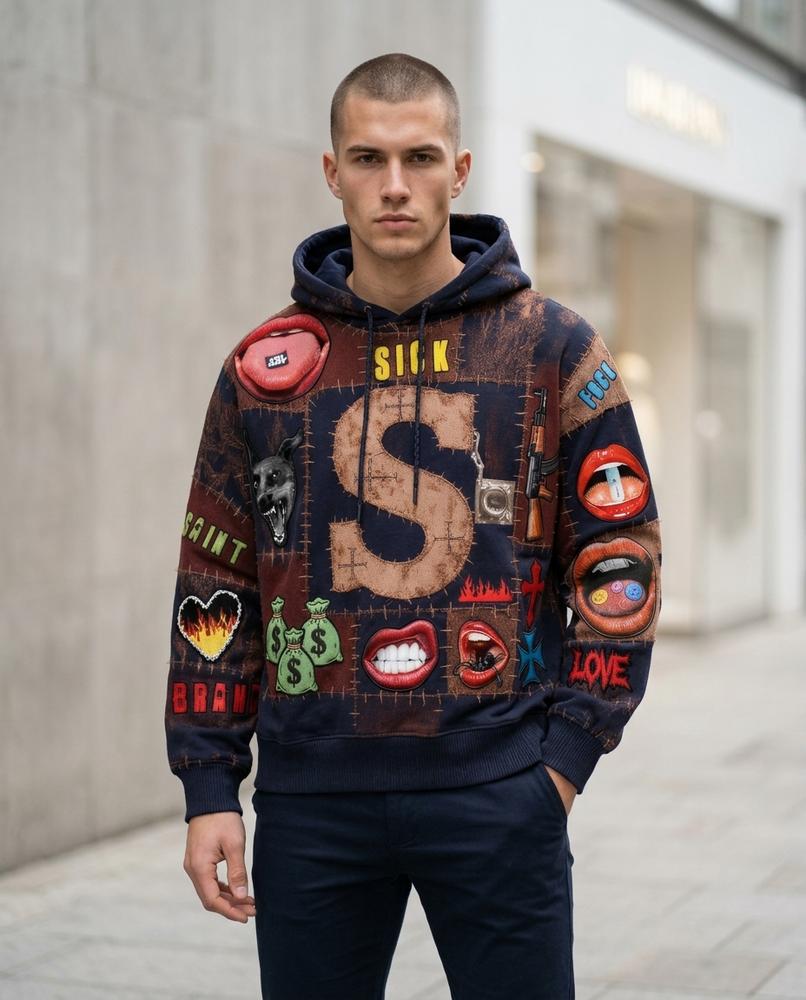 Statement Street - Nibuv | Gepatcht Appliziert Hoodie Unisex