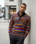 Statement Street - Mumik | Mehrfarbiger Geknöpfter Pullover Herren