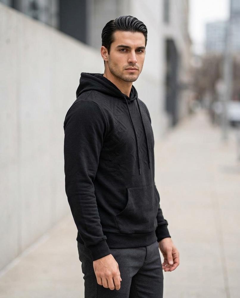 Statement Street - Yever | Strukturierter Langärmliger Hoodie Herren