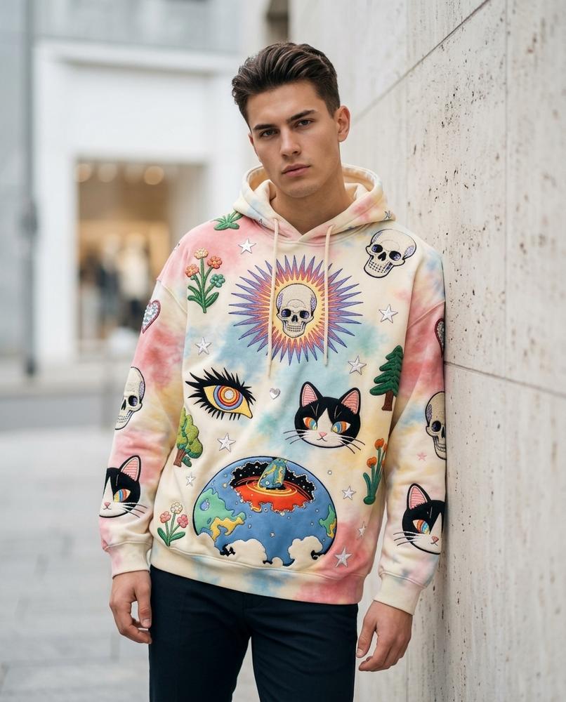 Statement Street - Nizel | Bestickter Locker Geschnittener Hoodie Unisex
