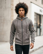 Statement Street - Ciral | Melierter Reißverschluss Hoodie Unisex