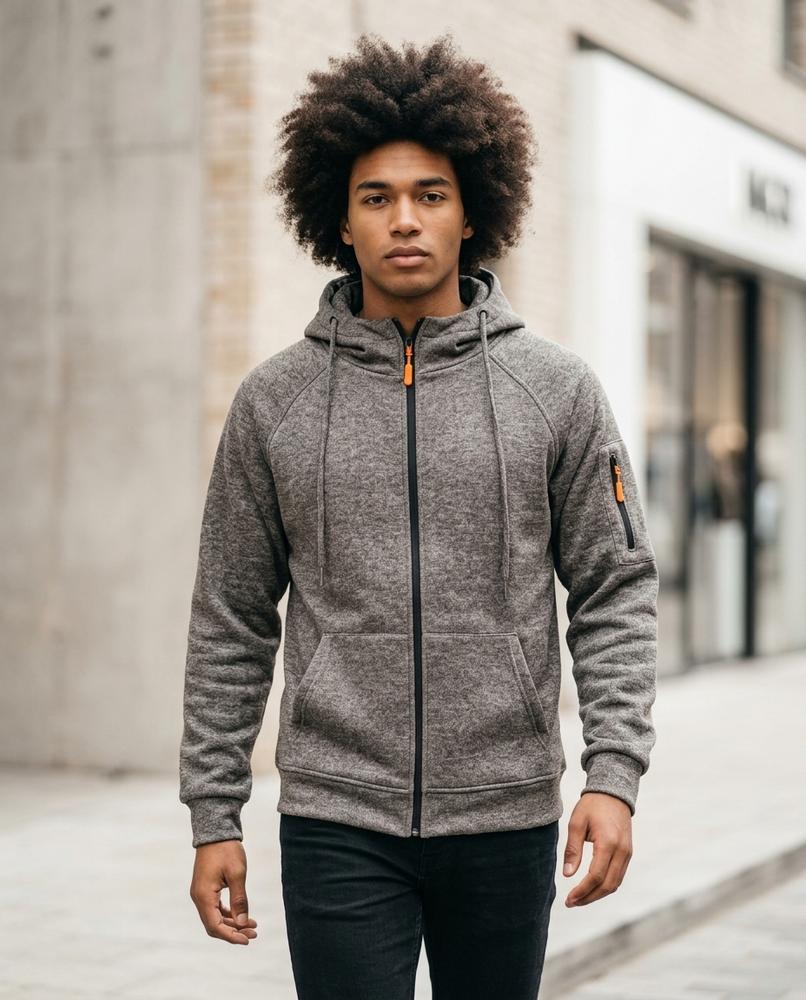 Statement Street - Ciral | Melierter Reißverschluss Hoodie Unisex