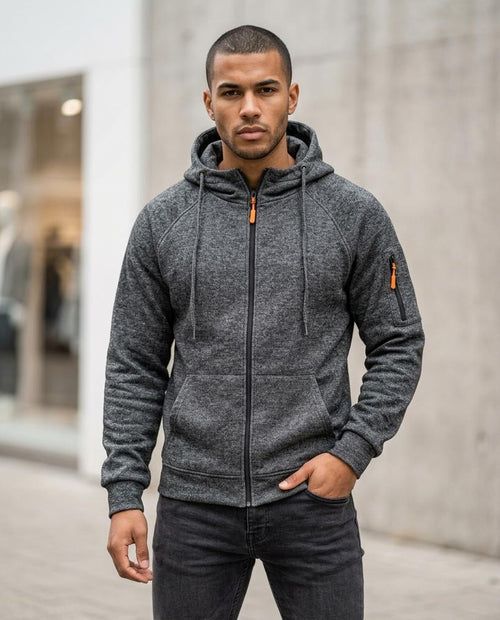 Statement Street - Ciral | Melierter Reißverschluss Hoodie Unisex