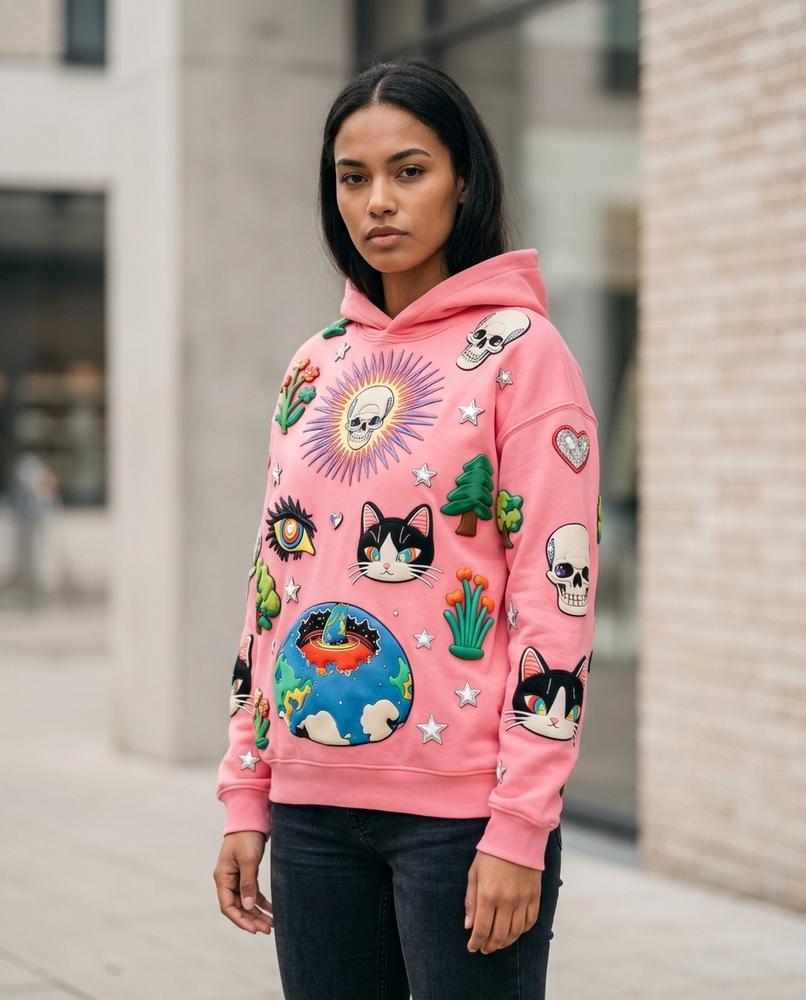 Statement Street - Nizel | Bestickter Locker Geschnittener Hoodie Unisex
