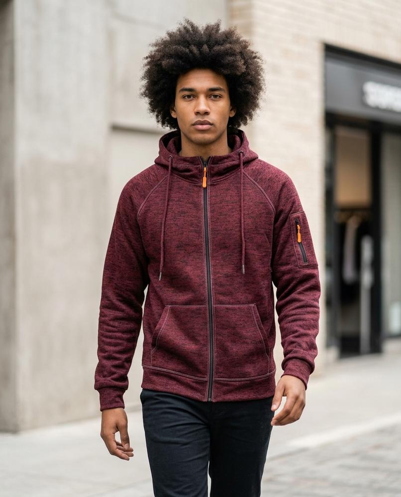 Statement Street - Ciral | Melierter Reißverschluss Hoodie Unisex