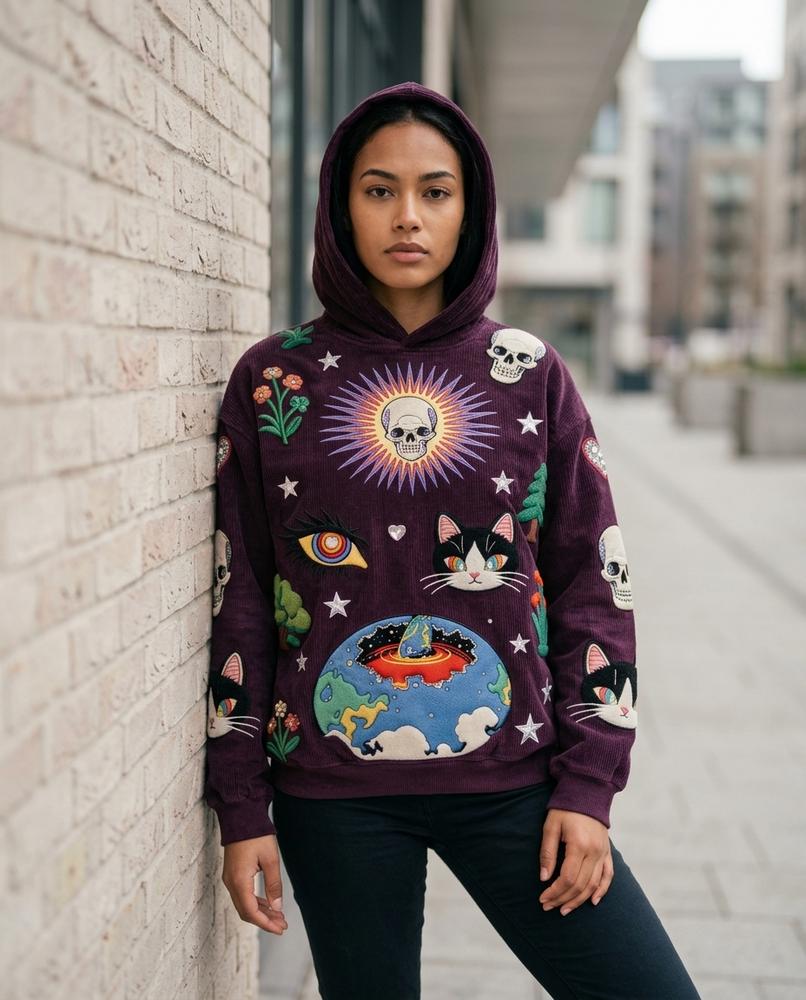 Statement Street - Nizel | Bestickter Locker Geschnittener Hoodie Unisex
