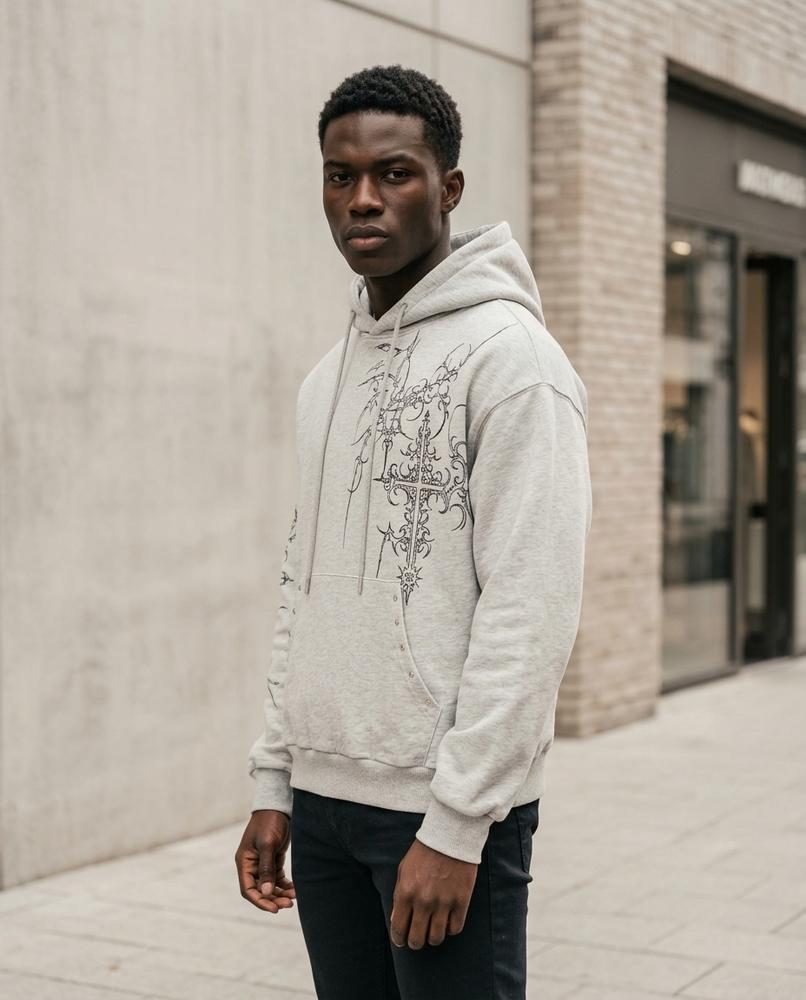 Statement Street - Aigad | Bedruckt Nietenbesetzt Hoodie Unisex