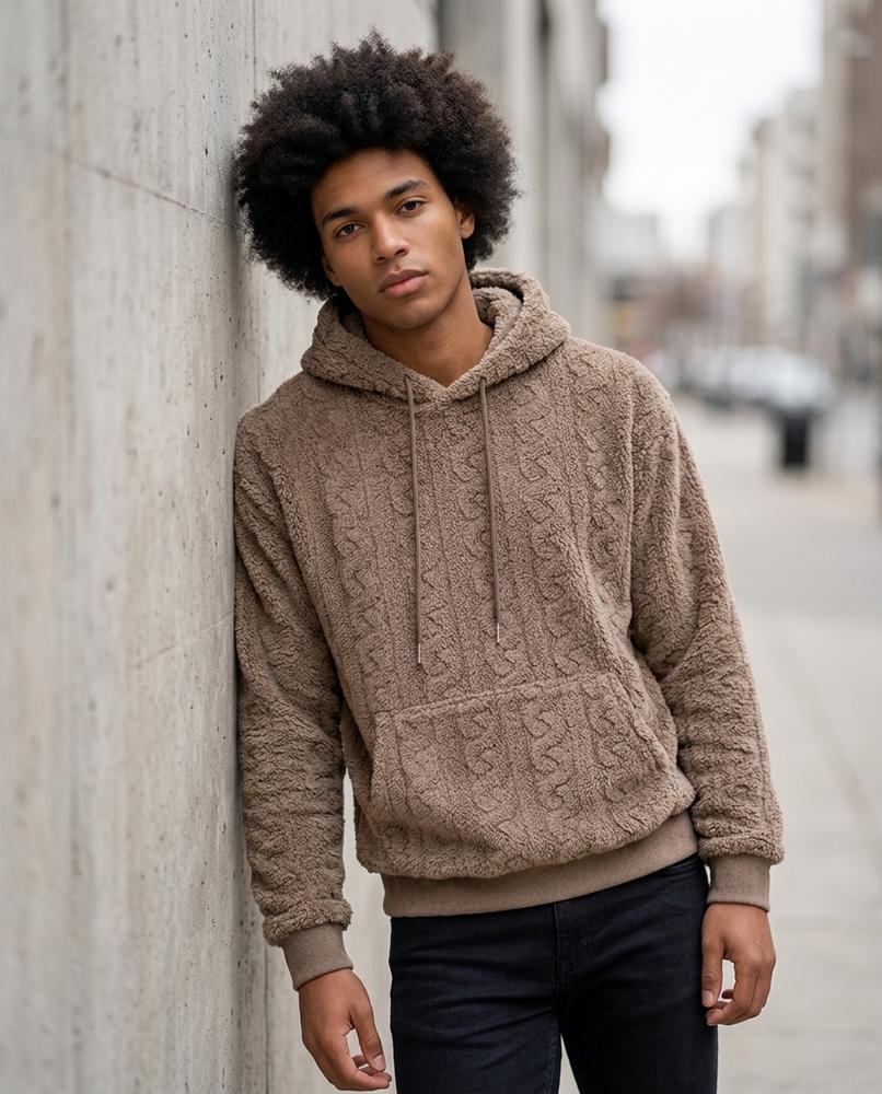 Statement Street - Kanil | Strukturiert Plüschig Hoodie Herren