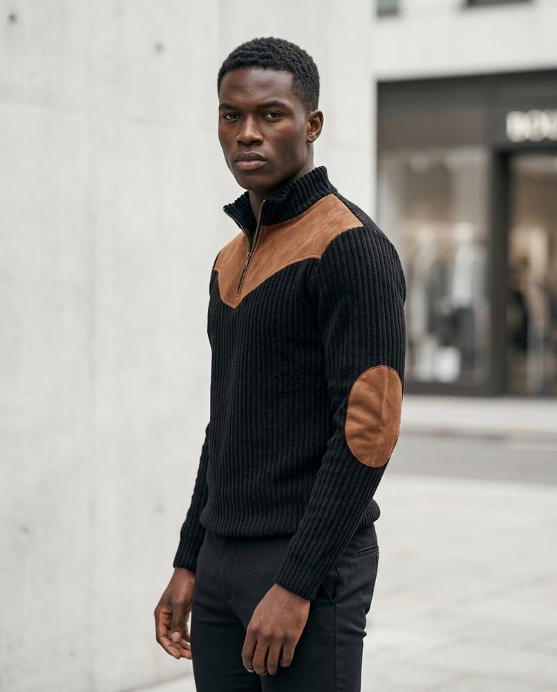 Statement Street - Tetot | Rippgestrickt Kontrastierend Pullover Herren