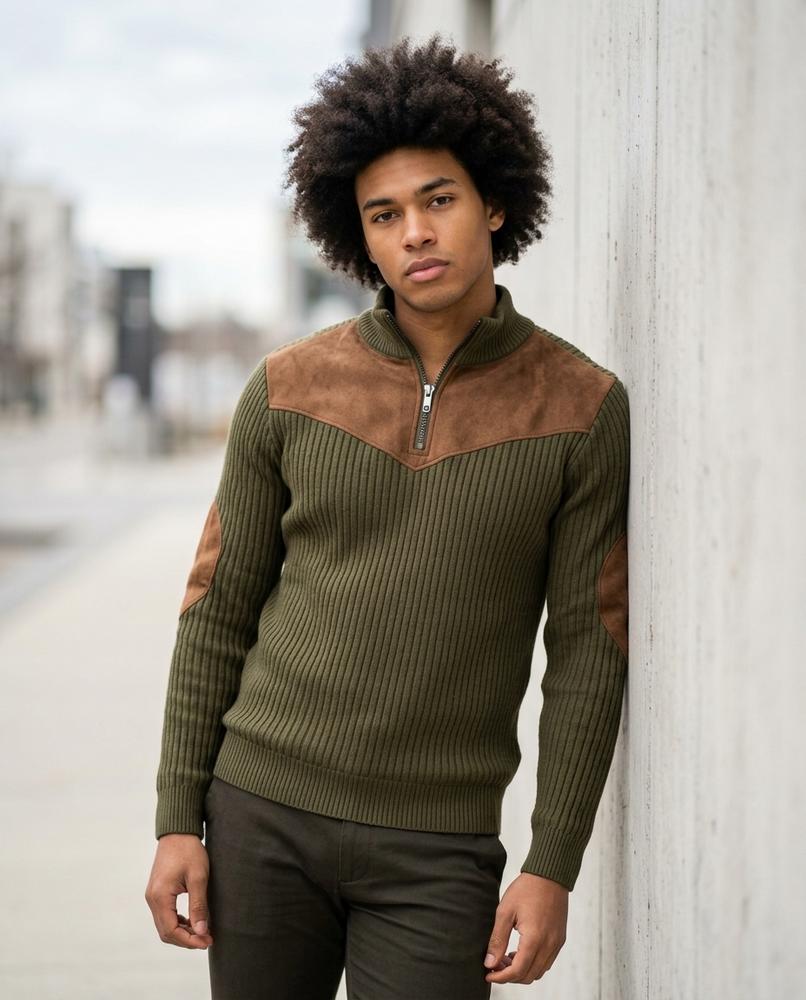 Statement Street - Tetot | Rippgestrickt Kontrastierend Pullover Herren