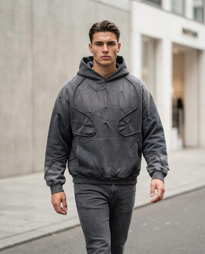Statement Street - Cumem | Wattierter Verwaschener Hoodie Unisex