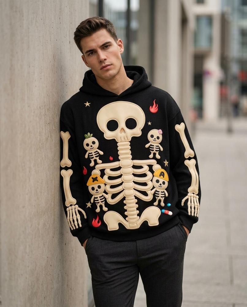 Statement Street - Vogal | Appliziert Strukturiert Hoodie Unisex