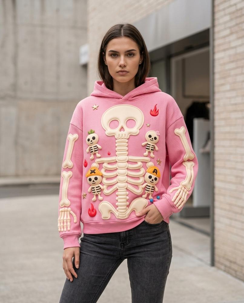 Statement Street - Vogal | Appliziert Strukturiert Hoodie Unisex