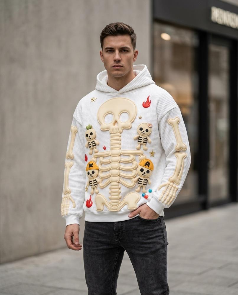 Statement Street - Vogal | Appliziert Strukturiert Hoodie Unisex