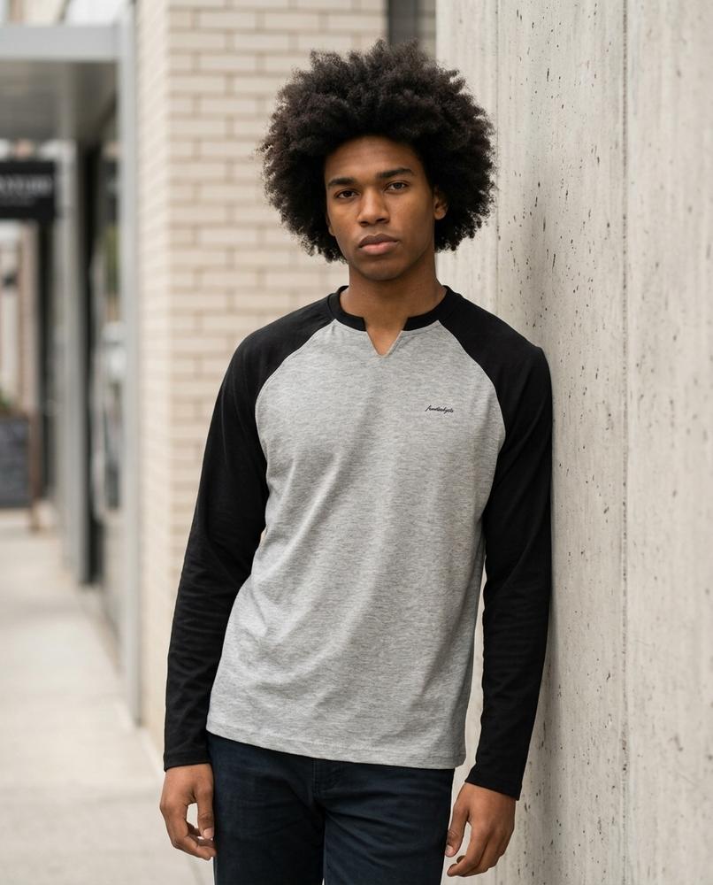 Statement Street - Aegim | Zweifarbiges Langärmliges Shirt Herren