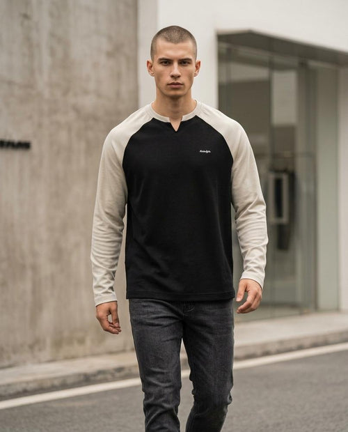 Statement Street - Aegim | Zweifarbiges Langärmliges Shirt Herren