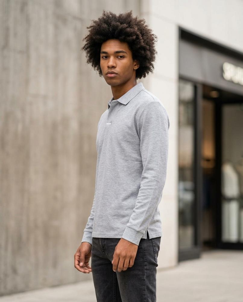 Statement Street - Euzud | Langärmliges Strukturiertes Shirt Herren