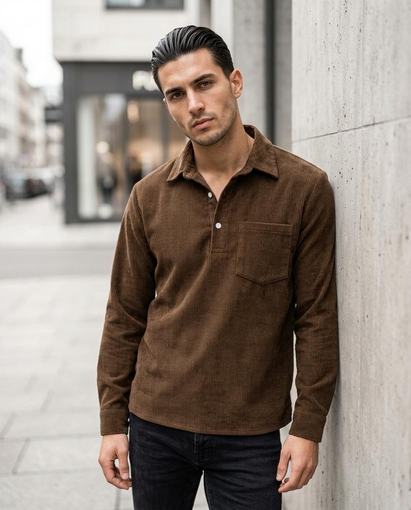 Statement Street - Relam | Langärmlig Gerippt Hemd Herren
