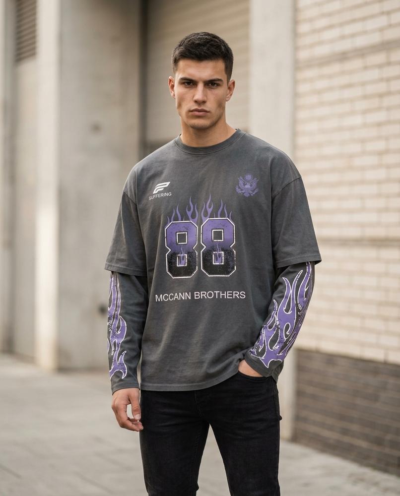 Statement Street - Eefus | Langärmliges Bedrucktes Shirt Unisex
