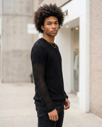 Statement Street - Eevid | Durchbrochen Langärmlig Pullover Herren