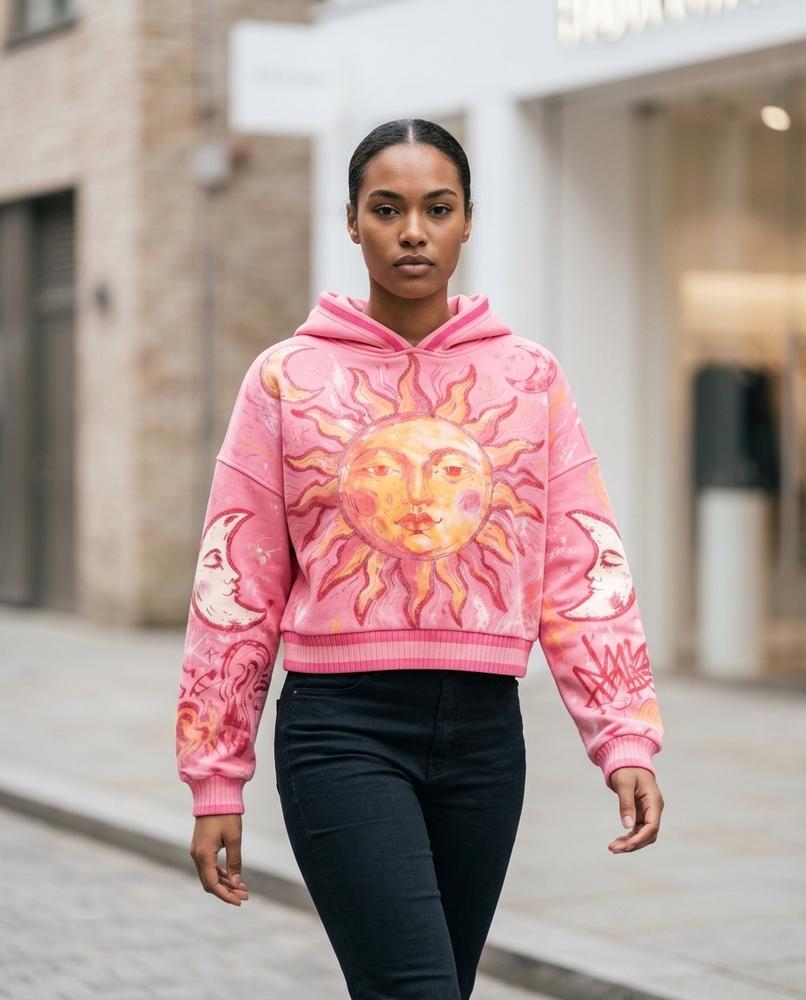 Statement Street - Eavek | Bedruckter Verkürzter Hoodie Unisex