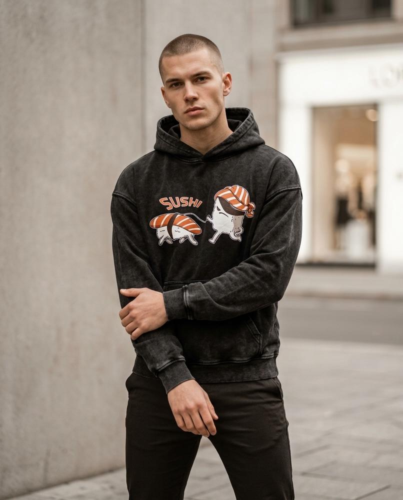 Statement Street - Mipos | Bedruckt Gewaschen Hoodie Unisex