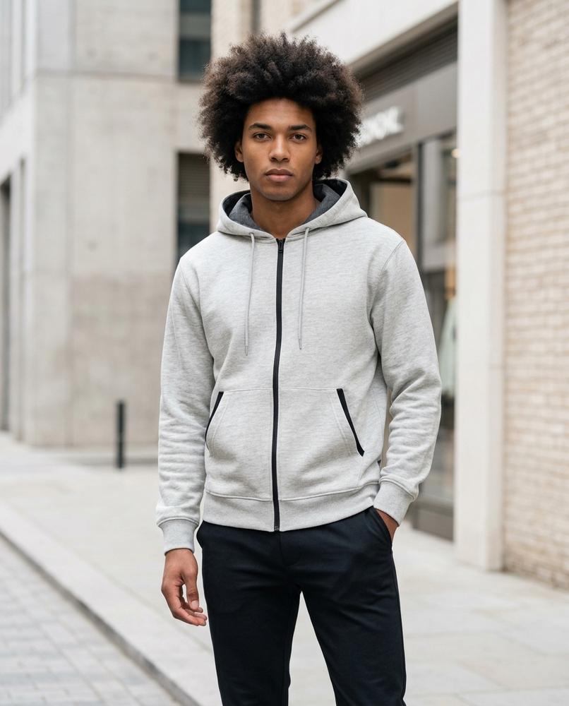 Statement Street - Sigus | Einfarbiger Gefütterter Hoodie Herren