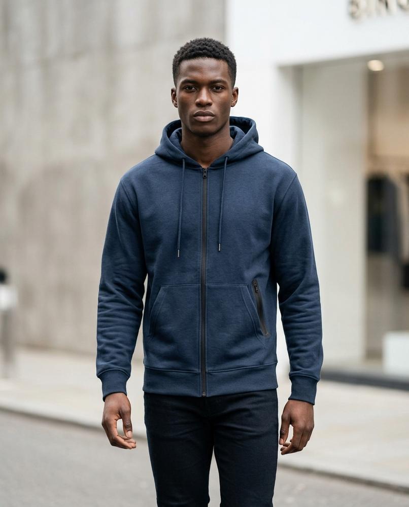 Statement Street - Sigus | Einfarbiger Gefütterter Hoodie Herren