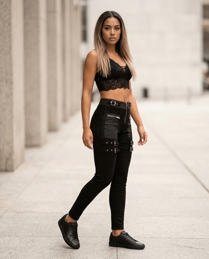 Statement Street - Nibev | Detailreiche Figurbetonte Hose Damen